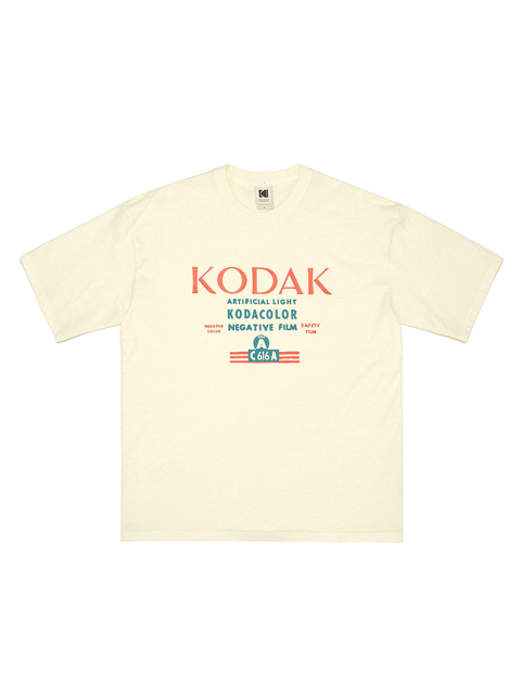 티셔츠,티셔츠 - 코닥 어패럴 (KODAK Apparel) - 씨네코닥 피그먼트다잉 오버핏 반팔티셔츠 IVORY
