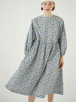 벌룬 드레스 (플라워) 네이비 231201FNV (벨트포함)