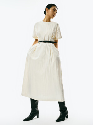 matin belted dress_ivory