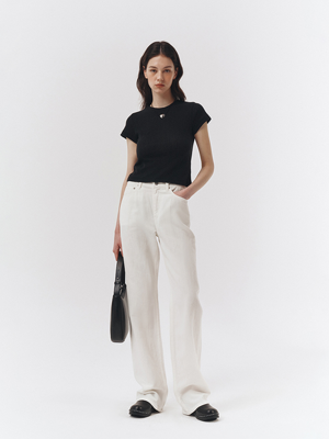 RELEXED LINEN DENIM PANTS OFF WHITE_UDPA3B223OW