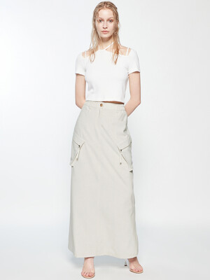 MAXI POCKET SKIRT_IVORY