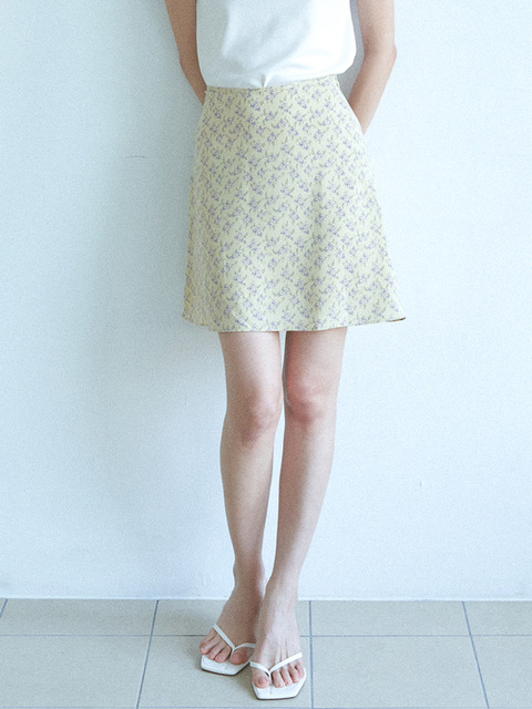스커트 - 르아보네 (Le abonne) - SILKY SKIRT_LIGHT YELLOW