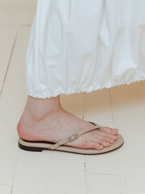 LOGO THONG SANDALS B23S69-DARKBEIGE