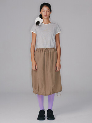 2-Way Pumpkin Nylon Skirt / Dust Beige