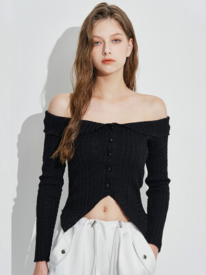 Dorothy Off shoulder knit [Black]