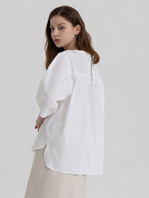 Cotton String Lace Up Shirts (white)