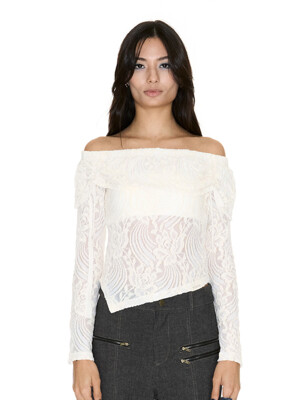 LILY RACE OFF-SHOULDER TOP IVORY