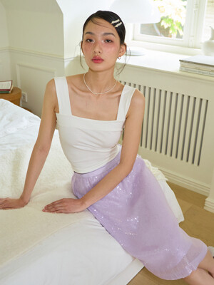 Spangled Layered Skirt Set_ Purple