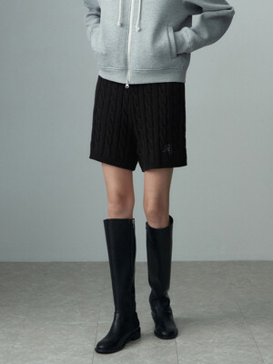 [리퍼브] CABLE KNIT SHORTS BLACK