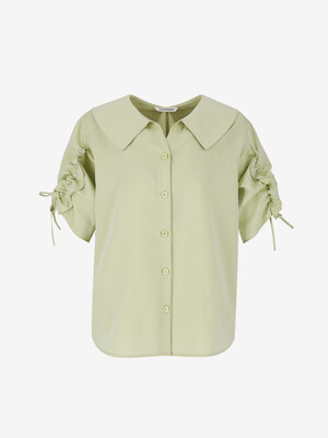 Ruffled strap sleeve shirt_YA5SSN7