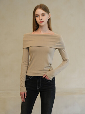 WT-08 OFF-SHOULDER TEE_BEIGE