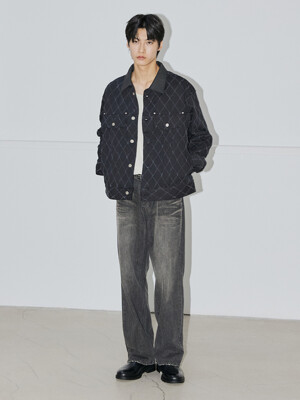 Dazed Straight Wash Denim Pants (Black)