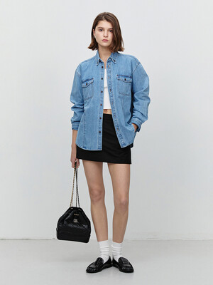 UNISEX CLASSIC DENIM SHIRT CLASSIC BLUE_UDSH5A101B2