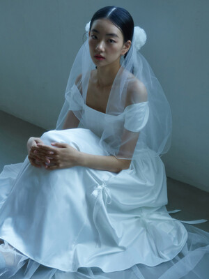 Bridal Bow Bow Dress_white