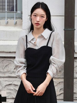시스루 뷔스티에 블라우스 2컬러 j1709