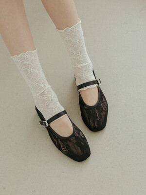 ljh7104 flower mesh maryjane flat _ 2colors