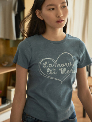vintage heart print t-shirt (4colors)