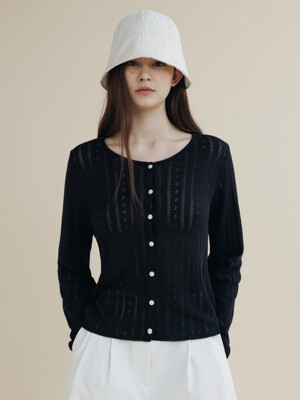 FLO PUNCHING CARDIGAN_NAVY