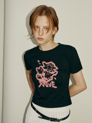 Blur Rose Graphic T-shirt VW5ME612_2color