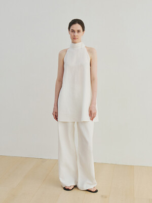 halter scarf blouse (ivory)