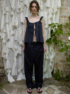 Via Luigi string baggy pants_Navy