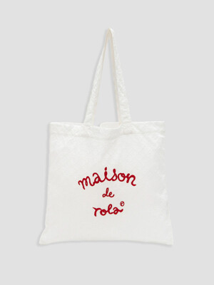 MAISON DE ROLA EMBROIDERY BAG WHITE