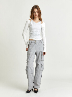 [리퍼브]PROUVE Denim Cargo Pants_Gray