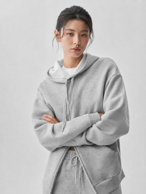 알로 요가 [단독] Accolade Full Zip Hoodie Grey