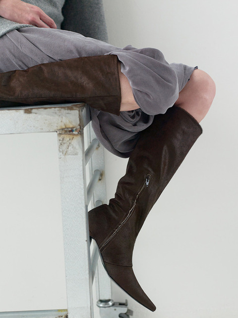 피에톤 FERMO sleek boots_mahogany hair