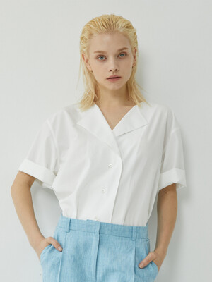 OVER FRONT BLOUSE / OFF WHITE