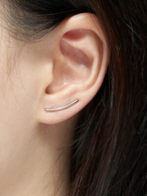 14k gold simple line single earring DIE-01601