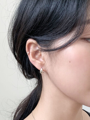 B,asic mini volume one-touch earring (925silver)