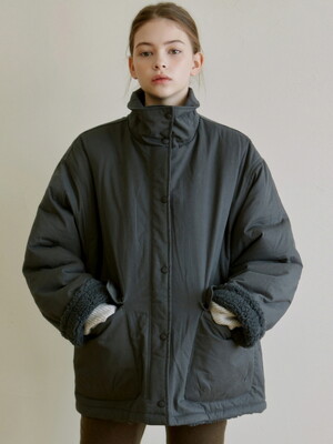 BOA FLEECE PADDING JACKET_CHARCOAL