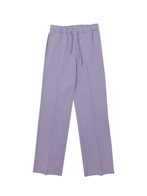 Rib pin-tuck jersey pants - Light purple