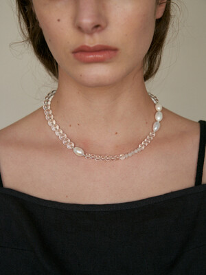 #005N Pearl Jade Glass Necklace