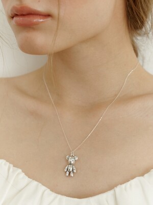 [Silver] Love Bear Necklace