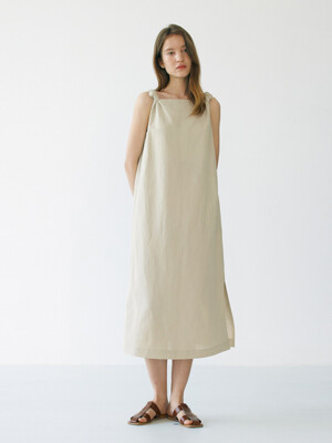 Linen sleeveless dress (ecru)