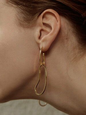 [Silver] Melias Double earrings e109