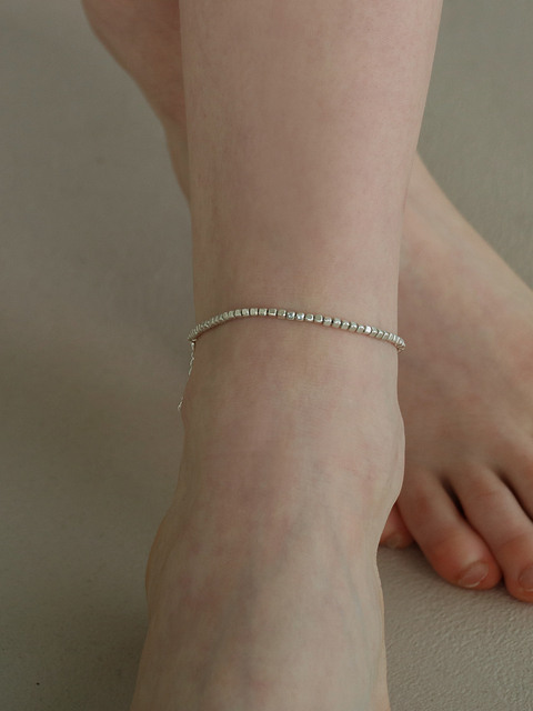 주얼리 - 레스이즈모어 (Less is more) - silver square anklet