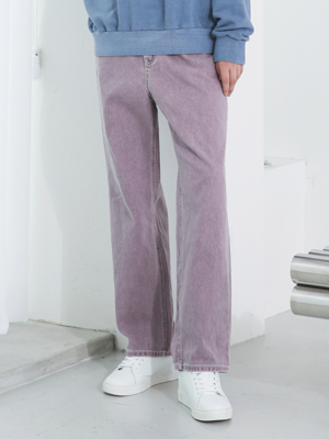 M188 PIGMENT WIDE DENIM PANTS_PURPLE