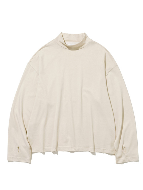 티셔츠 - 로드존그레이 (Lord John Grey) - oversize mockneck l/s tee cream beige