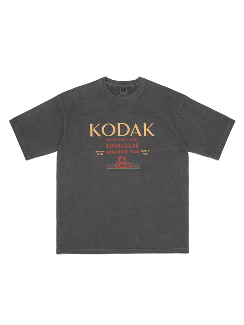 티셔츠,티셔츠 - 코닥 어패럴 (KODAK Apparel) - 씨네코닥 피그먼트다잉 오버핏 반팔티셔츠 BLACK