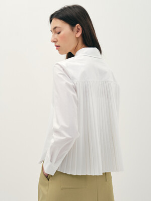 back pleats shirt_white