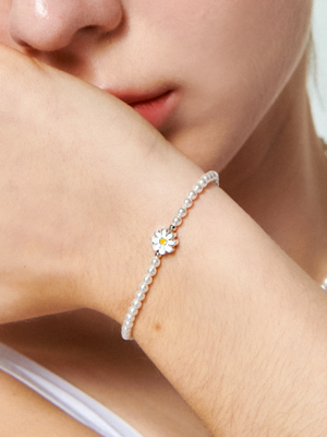 Daisy Swarovski Pearl Bracelet Ib268 [Silver]