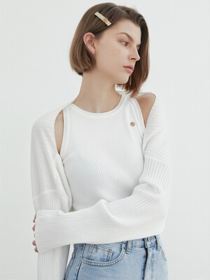 Bolero knit set / White