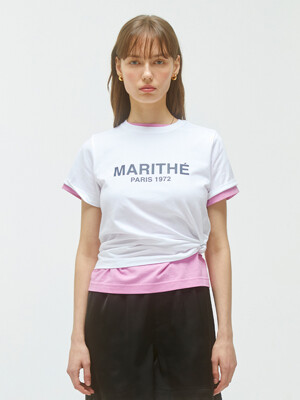 W REGULAR LOGO TEE white