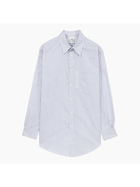 럭셔리어패럴 - 매종 마르지엘라 (MAISON MARGIELA) - 22FW 메종 마르지엘라 스티치 코튼 라이트 블루 스트라이프 여성 셔츠 SI0DL0001S52651001F