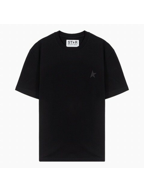 럭셔리어패럴 - 골든구스 (GOLDEN GOOSE) - 23SS 골든구스 스타 로고 블랙 반팔 티셔츠 GMP01220P00059390100