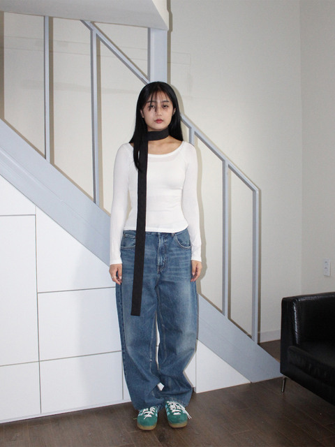 스카프/머플러 - 램스튜디오 (RAMstudio) - wave scarf (BK) 스카프