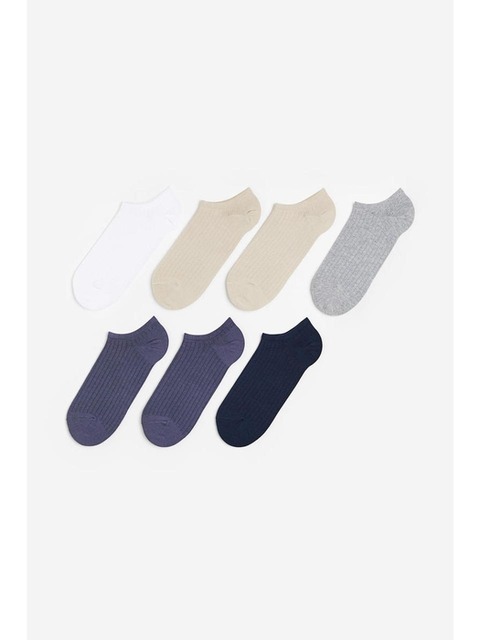 기타가방 - 에이치엔엠 (H&M) - 발목 양말 7켤레 세트 베이지/블루/그레이 멜란지 1094871002